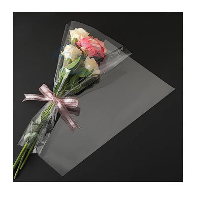200 قطعة من أكياس تغليف زهور السيلوفان الشفافة من البلاستيك الشفاف