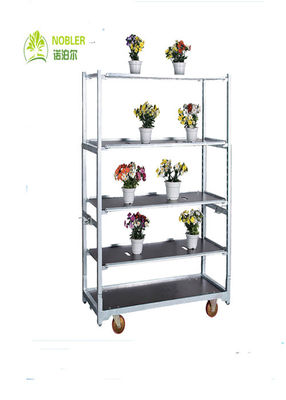 Loading Capacity 40KG shelf Danish Flower Trolley featuring Can Be Choose Pulling System and Dark Brown Laminate Color perfect for flower handling